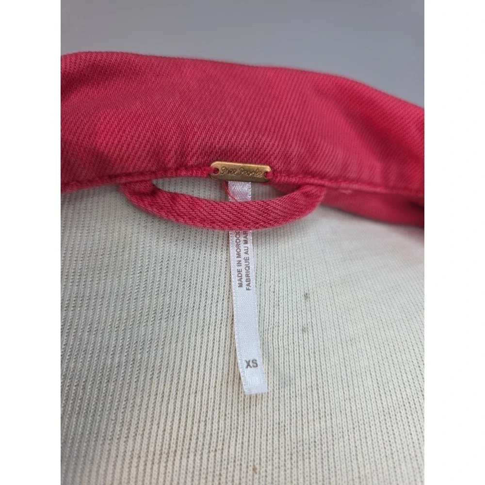 Free People Women's Red Jean Jacket XS - Picture 11 of 11